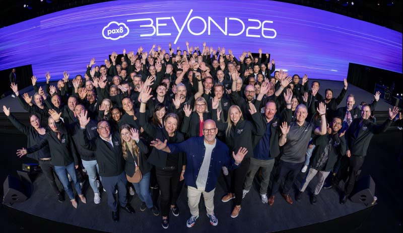 The Pax8 team on stage at Pax8 Beyond 2026 Salt Lake City